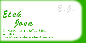 elek josa business card